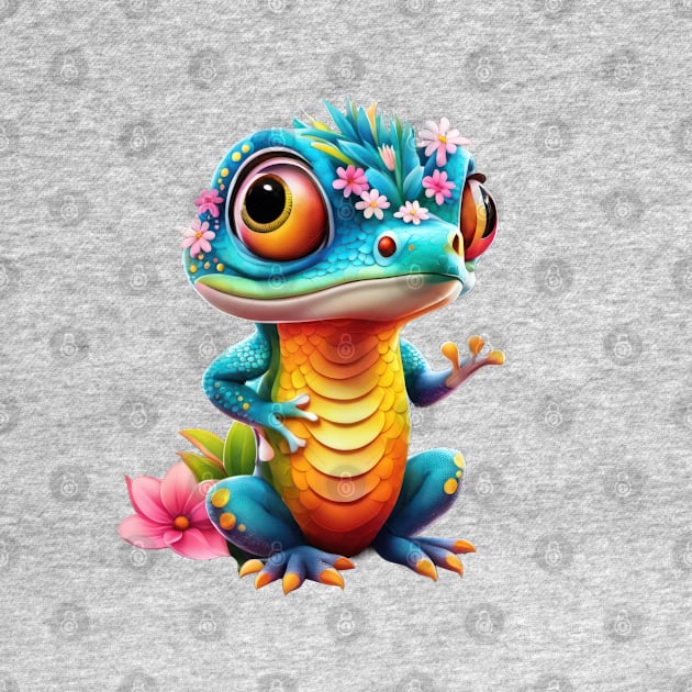 Lizard's Floral Fantasy by TooplesArt